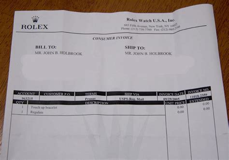 rolex watch invoice|Rolex watch brochures.